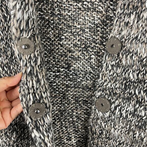 J Jill Pure Jill Long Cardigan Sweater Womens Large Gray Chunky Knit Wool Alpaca - Picture 8 of 15